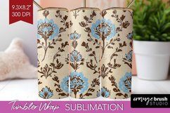 Vintage Flowers Tumbler Wrap - Floral Tumbler PNG Product Image 1