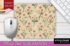 Vintage Flowers Mouse Pad Sublimation - Floral Mousepad PNG Product Image 1