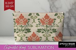 Vintage Flowers Cosmetic Bag - Floral Makeup Bag PNG Product Image 1