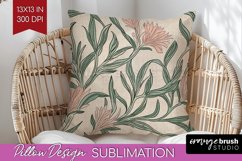 Vintage Flowers Pillow Sublimation - Floral Pillow Cover PNG Product Image 1