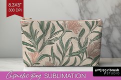 Vintage Flowers Cosmetic Bag - Floral Makeup Bag PNG Product Image 1