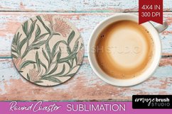 Vintage Flowers Round Coaster - Floral Coaster PNG Product Image 1