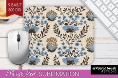 Vintage Flowers Mouse Pad Sublimation - Floral Mousepad PNG Product Image 1