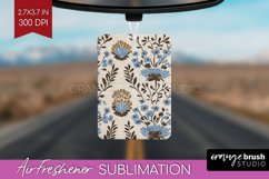 Vintage Flowers Air Freshener PNG - Floral PNG Sublimation Product Image 1