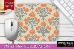 Vintage Flowers Mouse Pad Sublimation - Floral Mousepad PNG Product Image 1