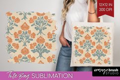 Vintage Flowers Tote Bag - Floral Tote Bag PNG Sublimation Product Image 1