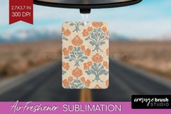 Vintage Flowers Air Freshener PNG - Floral PNG Sublimation Product Image 1