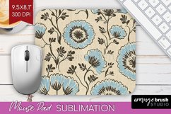 Vintage Flowers Mouse Pad Sublimation - Floral Mousepad PNG Product Image 1