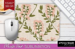 Vintage Flowers Mouse Pad Sublimation - Floral Mousepad PNG Product Image 1