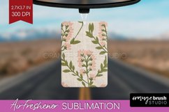 Vintage Flowers Air Freshener PNG - Floral PNG Sublimation Product Image 1