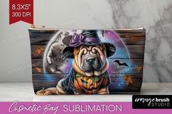 Shar Pei Dog Cosmetic Bag Halloween Makeup Bag PNG Product Image 1