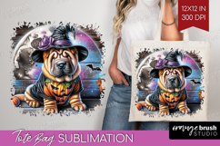 Shar Pei Dog Tote Bag Halloween Tote Bag PNG Sublimation Product Image 1