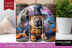 Shar Pei Dog Tumbler Wrap Halloween Tumbler PNG Sublimation Product Image 1