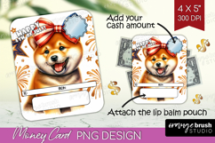 Shiba Inu Dog Money Card PNG 4th of July Money Card Holder Product Image 1