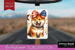 Shiba Inu Dog Air Freshener PNG Patriotic Dog PNG Product Image 1