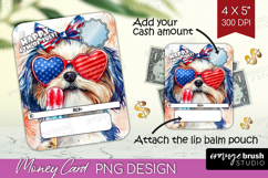 Shih Tzu Dog Money Card PNG 4th of July Money Card Holder Product Image 1