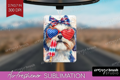 Shih Tzu Dog Air Freshener PNG 4th Of July PNG Sublimation Product Image 1
