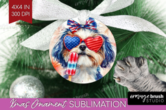 Shih Tzu Dog Ornament PNG 4th Of July PNG Sublimation Product Image 1