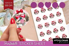 Shih Tzu Valentine Round Sticker Valentines Day Printable Product Image 1