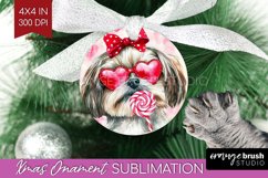 Shih Tzu Valentine Ornament PNG Valentines Day PNG Product Image 1