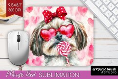 Shih Tzu Valentine Mouse Pad Sublimation Valentines Day Product Image 1
