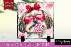 Shih Tzu Valentine Slate PNG Valentines Day Square Slate Product Image 1