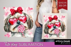 Shih Tzu Valentine Tote Bag Valentines Day Tote Bag PNG Product Image 1