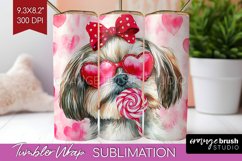 Shih Tzu Valentine Tumbler Wrap Valentines Day Tumbler PNG Product Image 1