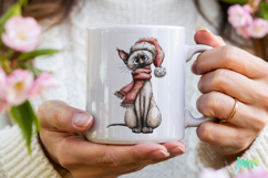 Whimsical Christmas Cats Clipart Product Image 4