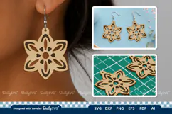 Simple Flower Earring SVG | Minimalist Laser Cut Jewelry Product Image 1