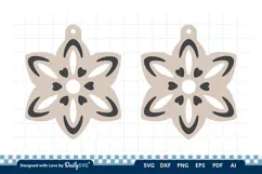 Simple Flower Earring SVG | Minimalist Laser Cut Jewelry Product Image 2