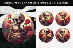 Skull Round Christmas Ornament Sublimation PNG Product Image 1