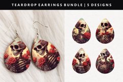 Skull Teardrop Earring Sublimation PNG Design Product Image 1