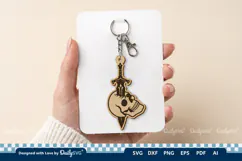 Skull and Sword Keychain SVG | Gothic Knight Cut File Product Image 3
