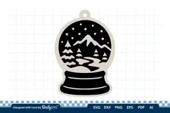 Winter Snow Globe Keychain Laser Cut Product Image 2