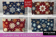 Snowflakes Cosmetic Bag - Christmas Makeup Bag PNG Product Image 1