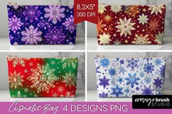 Snowflakes Cosmetic Bag - Christmas Makeup Bag PNG Product Image 1