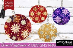 Snowflakes Keychain PNG - Christmas Keychain Sublimation Product Image 1