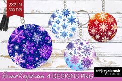 Snowflakes Keychain PNG - Christmas Keychain Sublimation Product Image 1