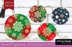 Snowflakes Keychain PNG - Christmas Keychain Sublimation Product Image 1