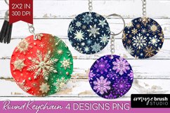 Snowflakes Keychain PNG - Christmas Keychain Sublimation Product Image 1
