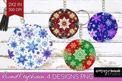 Snowflakes Keychain PNG - Christmas Keychain Sublimation Product Image 1