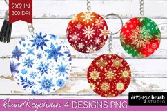 Snowflakes Keychain PNG - Christmas Keychain Sublimation Product Image 1