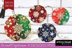 Snowflakes Keychain PNG - Christmas Keychain Sublimation Product Image 1