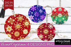 Snowflakes Keychain PNG - Christmas Keychain Sublimation Product Image 1