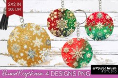 Snowflakes Keychain PNG - Christmas Keychain Sublimation Product Image 1