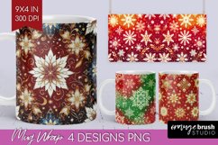 Snowflakes Mug Wrap - Christmas Mug PNG Sublimation Product Image 1