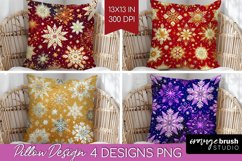 Snowflakes Pillow Sublimation - Christmas Pillow Cover PNG Product Image 1