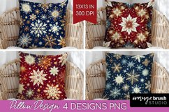 Snowflakes Pillow Sublimation - Christmas Pillow Cover PNG Product Image 1