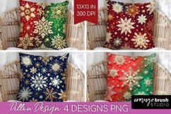 Snowflakes Pillow Sublimation - Christmas Pillow Cover PNG Product Image 1